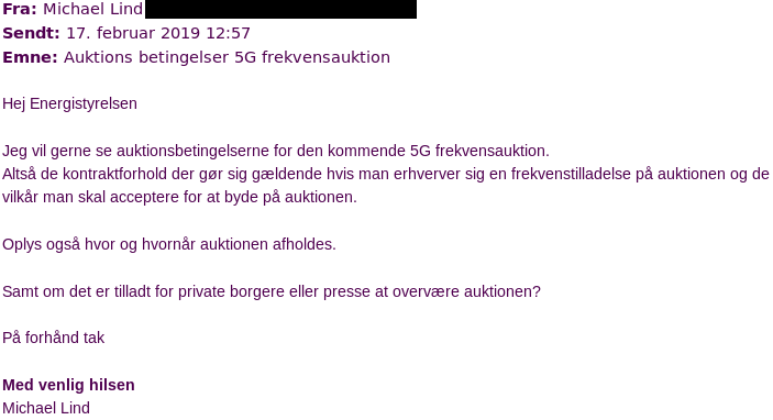 Spørgsmål 1 til Energistyrelsen